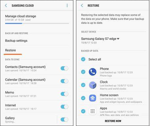 restore sms from samsung cloud