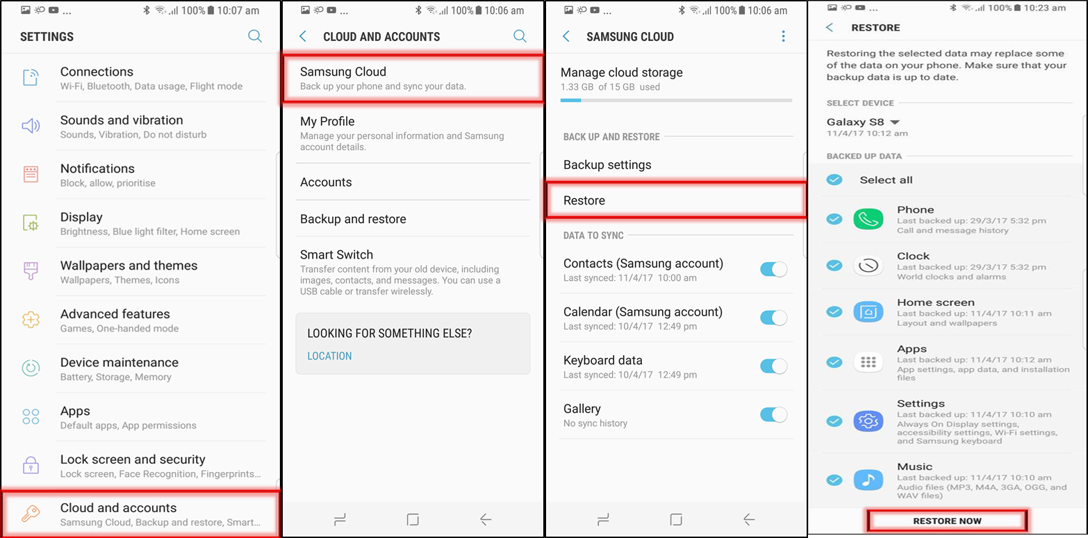 Recover Contacts and Text Messages from Samsung Galaxy S9/S9+