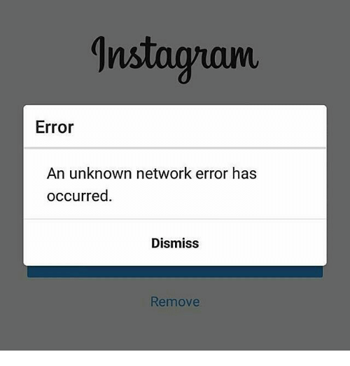  Network Error Has Occurred On Instagram