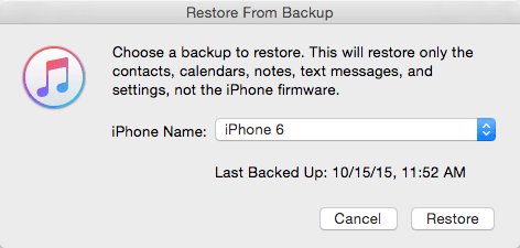 restore from backup