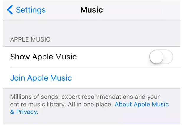 Show Apple music