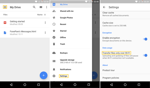 android google drive not syncing