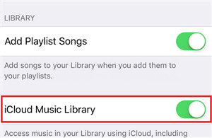 turn off iCloud music library