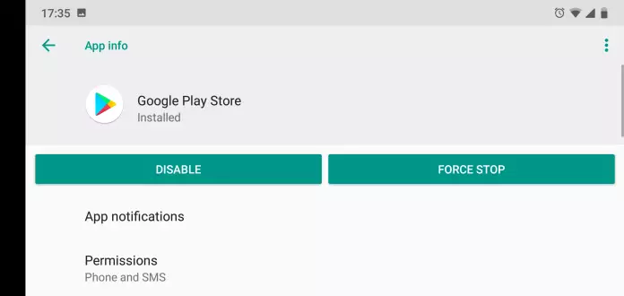 reset Google play store