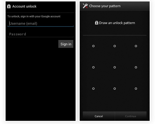 master unlock pattern for android