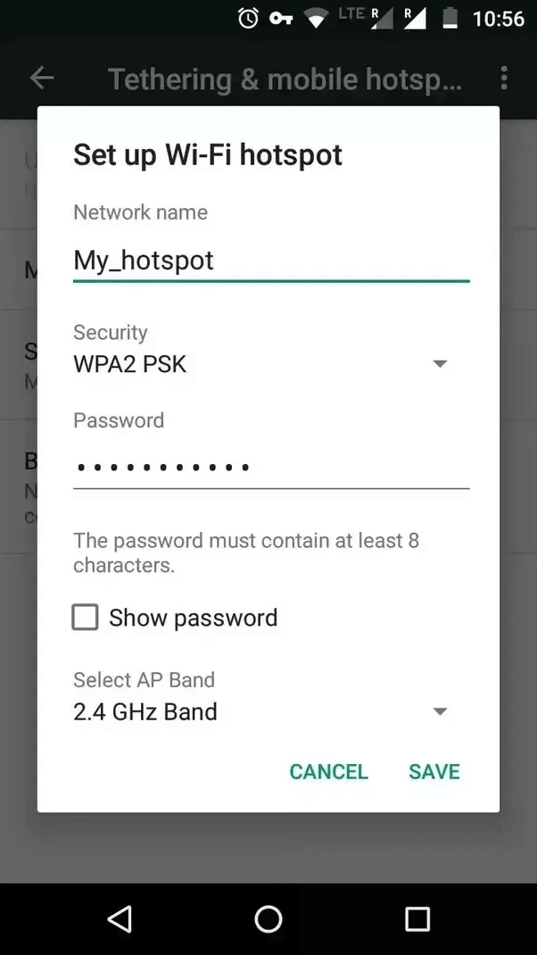 remove the security password of hotspot