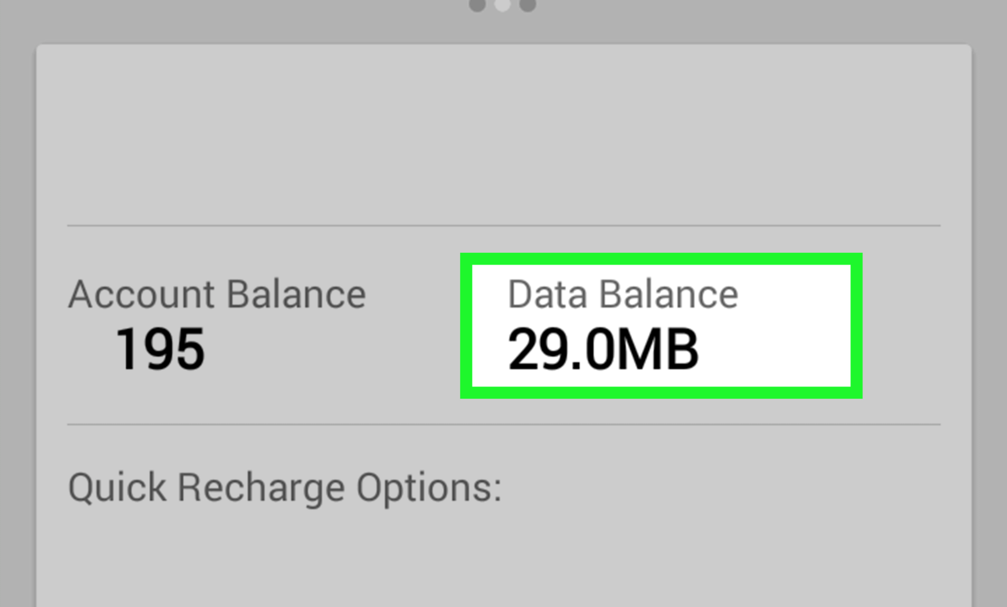 check data balance