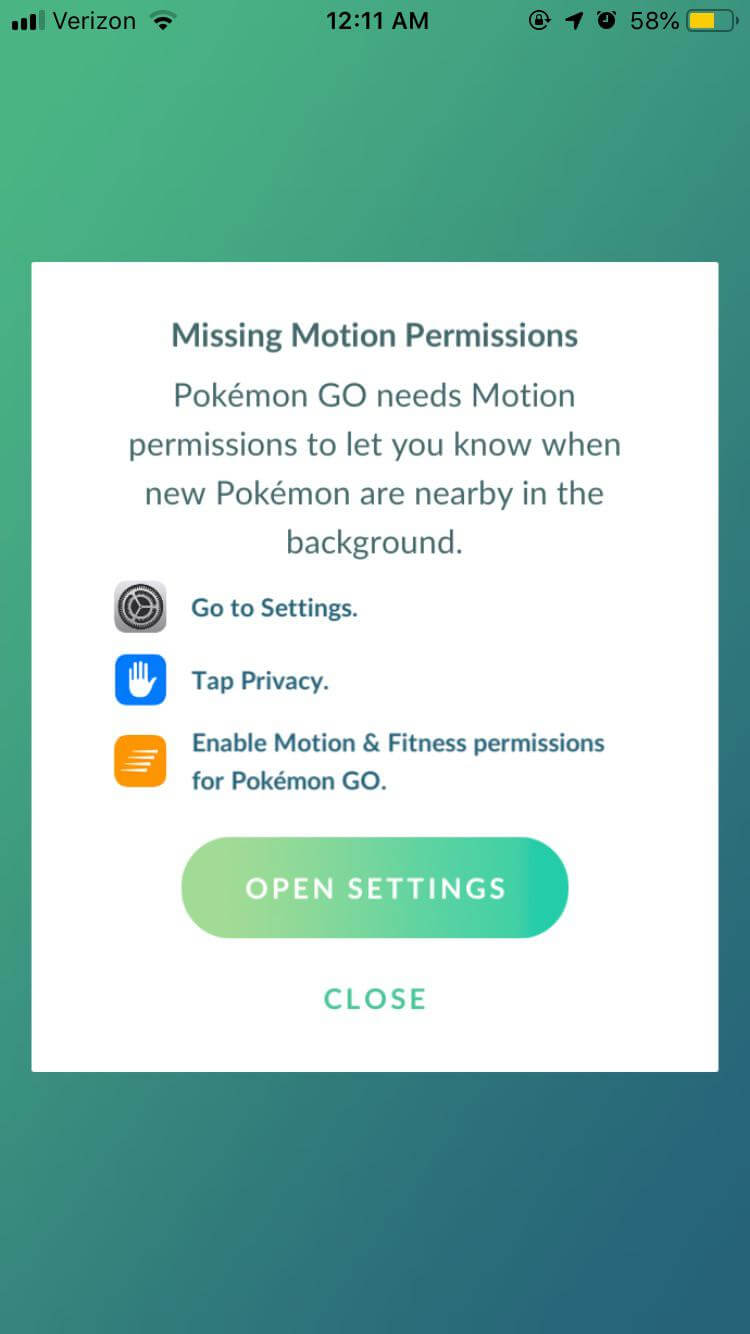 give permission to the Pokemon Go