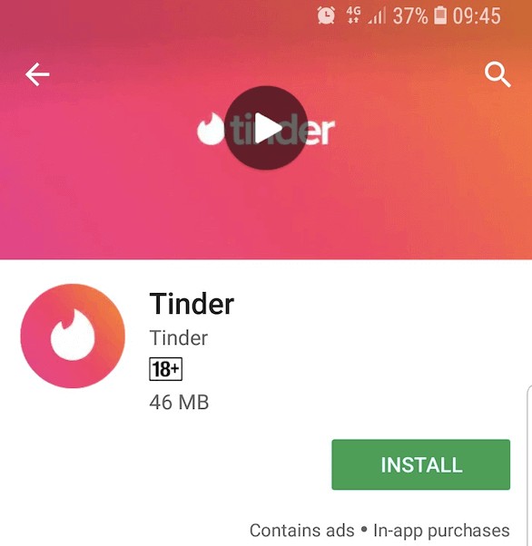 Next, go to Google Play Store and search for the Tinder app. 