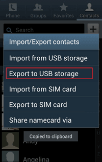 android-export-contacts-directly