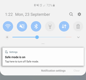 disable-safe-mode-using-notification-menu