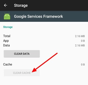 Clear-Cache-Google-Service-Framework