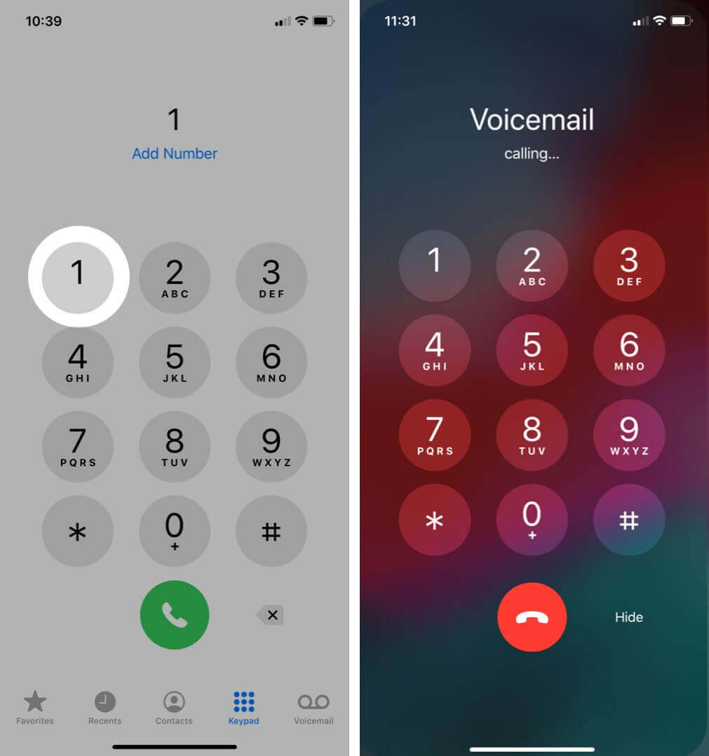 try to call voicemail iphone