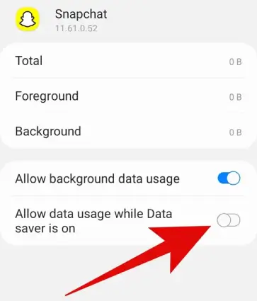 allow-background-data-usage-snapchat