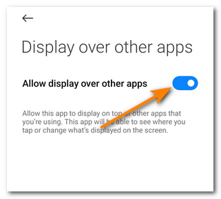 enable app overlay permission