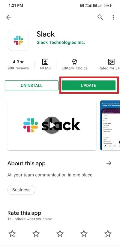 update slack app