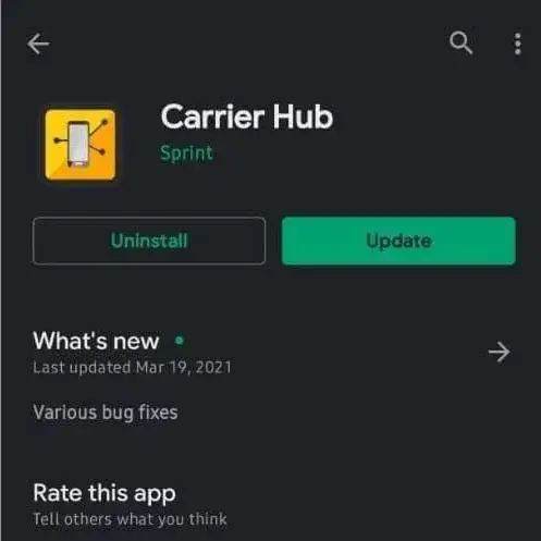 update carrier hub
