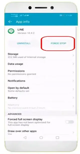 Force Restart Line app