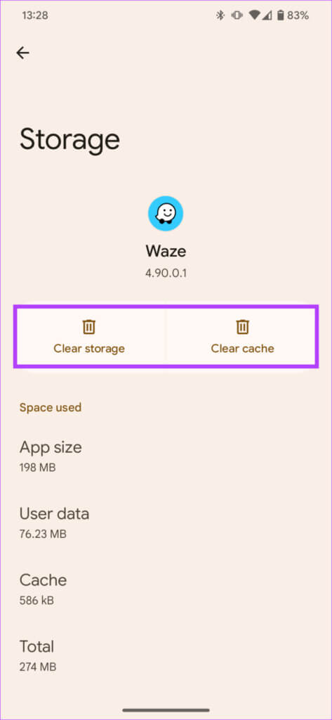 clear waze app cache