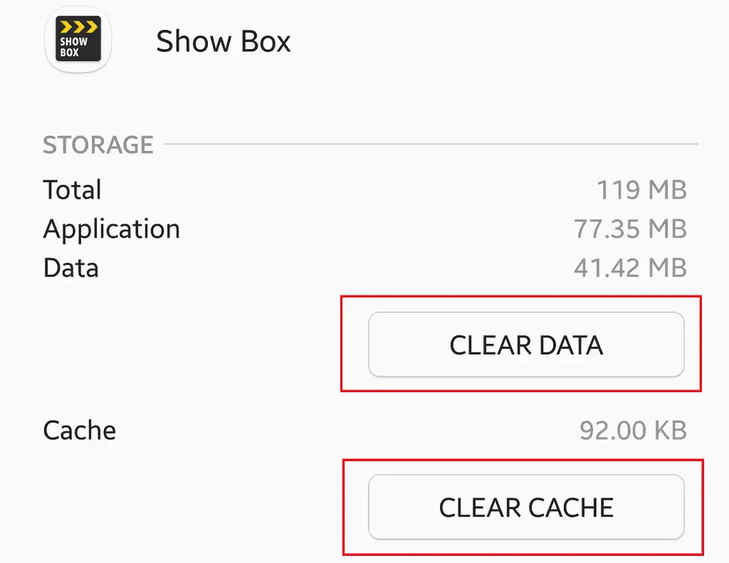 clear showbox cache
