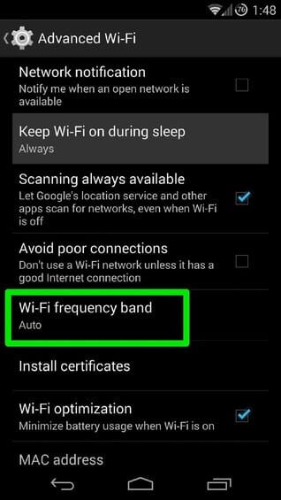 change wifi frequency