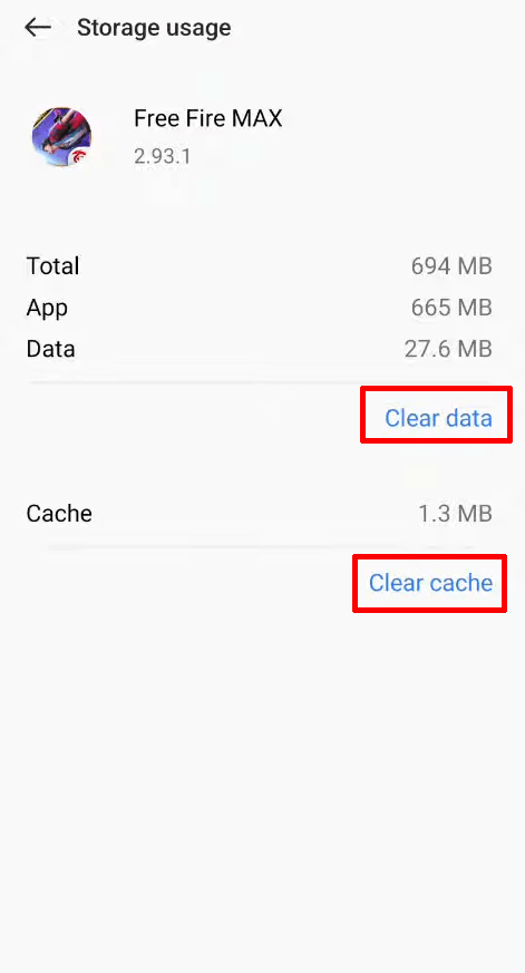 Clear Free Fire MAX App Cache