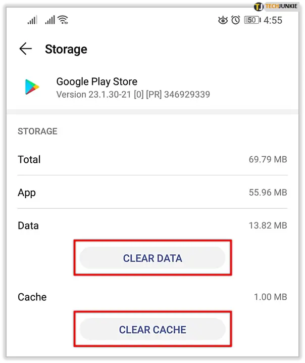 Delete google play store Cache And Data