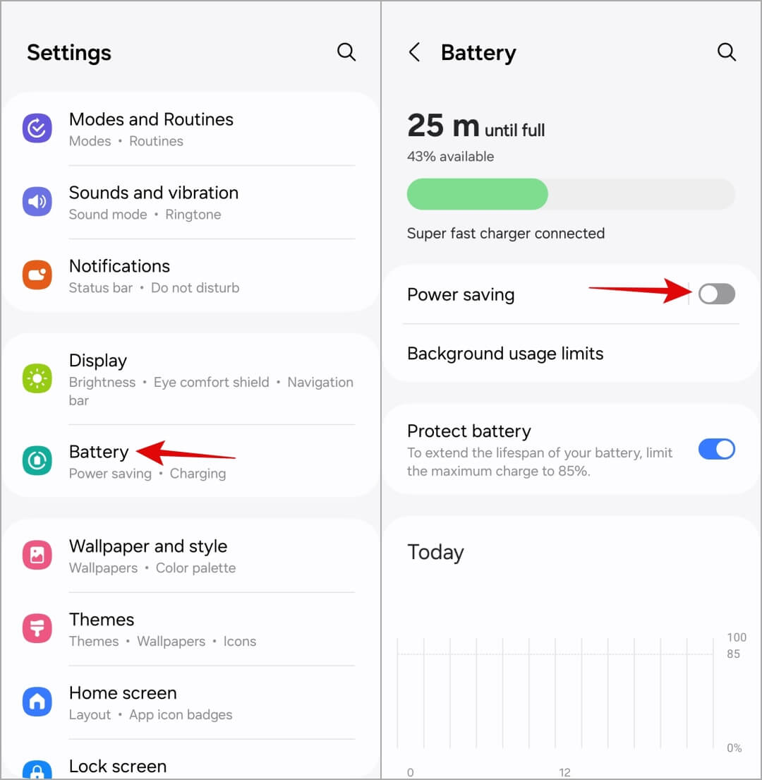 disable battery saver