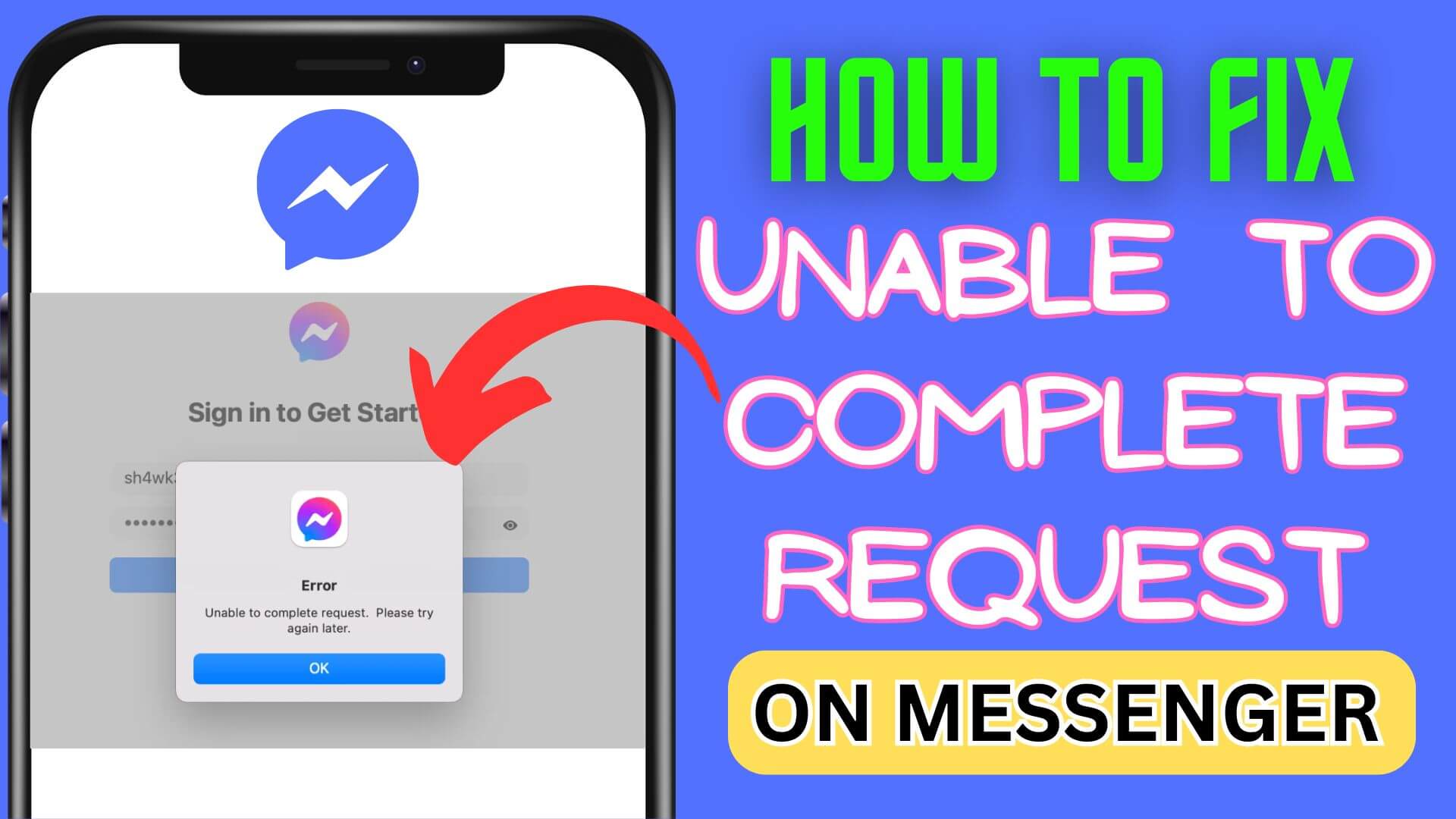 Fix Messenger Unable To Complete Request Error