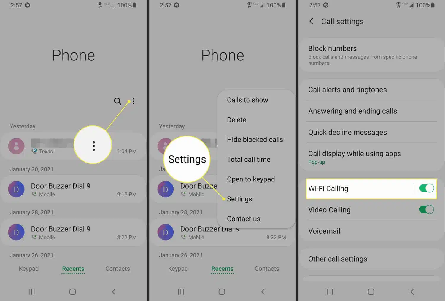 Disable Wi-Fi Calling